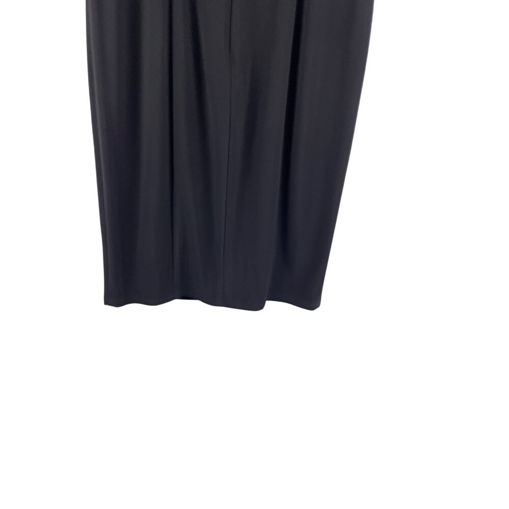 Xscape Women's 4 Sheer Rhinestone Illusion Sleeveless Cocktail Dress LBD Black - Picture 8 of 9